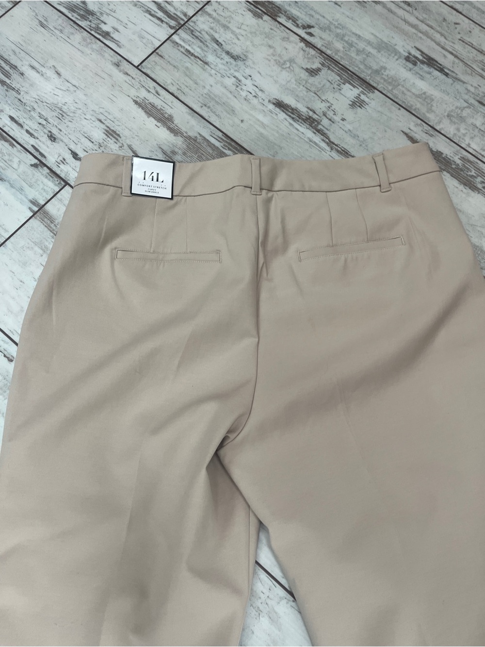 White House Black Market Beige Slim Ankle Trousers Womens 14L Comfort Stretch - Picture 5 of 14